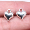 13x11mm 1.8g Multicolor Zinc Alloy 3D Heart Charm Pendant for DIY Necklace Bracelet Making