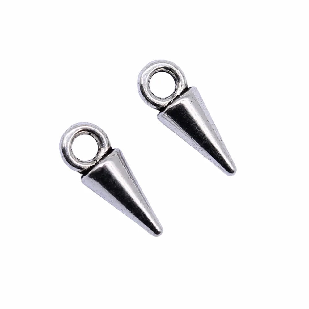 11x4mm 0.33g Multicolor Zinc Alloy Cone Spike charm pendant for DIY earrings necklace making
