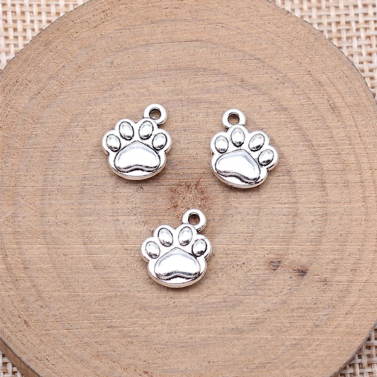 12x10mm 0.9g Antique Silver Tone Zinc Alloy Dog Paw Charm Pendant for DIY Necklace Bracelet Jewelry