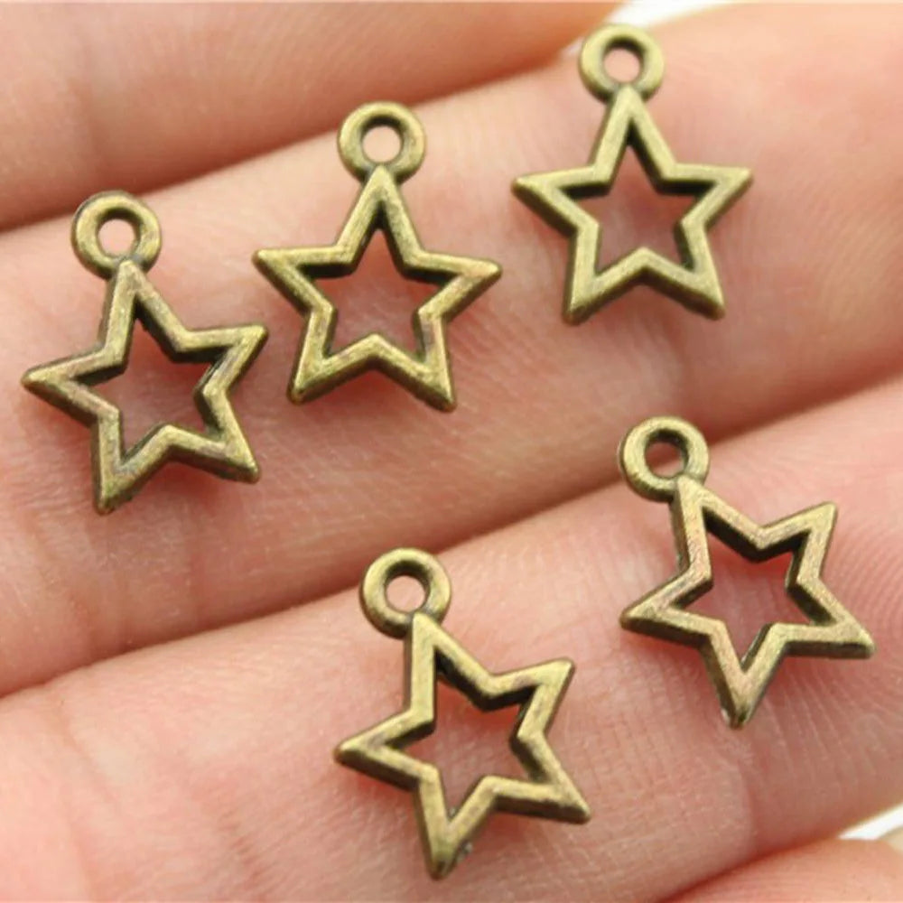 10x13mm 0.5g Multicolor Zinc Alloy Star Charm Pendant for DIY Necklace Bracelet Jewelry Making