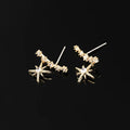 Elegant Star Spiral Ear Cuff Alloy Rhinestone Stud & Clip On No Piercing Ear Climber Earrings