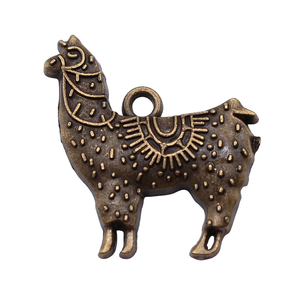 26x26mm 2.5g Multicolor Zinc Alloy Alpaca Charm Pendant for DIY Necklace Bracelet Jewelry Making