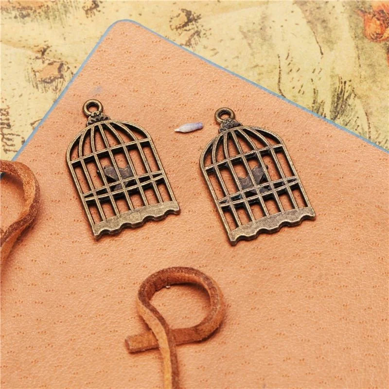26x16MM Antique Silver Zinc Alloy Birdcage Charm Pendant for DIY Necklace Bracelet Jewelry Making