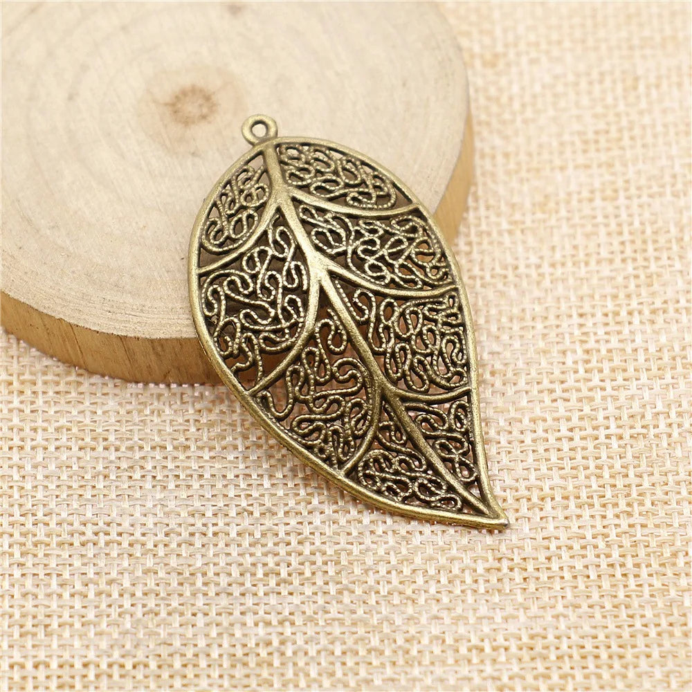 57x31mm 5.5g Multicolor Zinc Alloy Leaf Charm Pendant for DIY Necklace Bracelet Jewelry Making