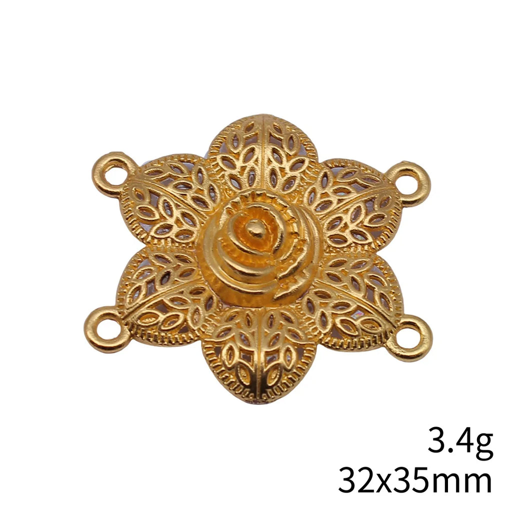 32x35mm 3.4g Multicolor Zinc Alloy Four Hole Body Chain Connector Charm for Waist Chain Forehead Chain