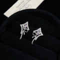 Original Copper Bow Star Micro Pave Zircon Stud Earrings Elegant Geometric Jewelry