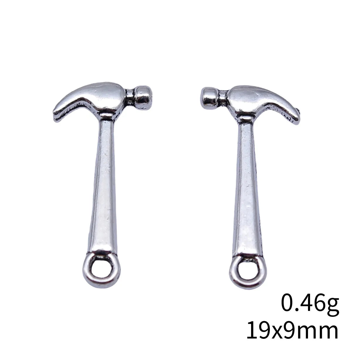 19x9mm 0.46g Antique Silver Zinc Alloy Hammer Charm Pendant for DIY Necklace Bracelet Making