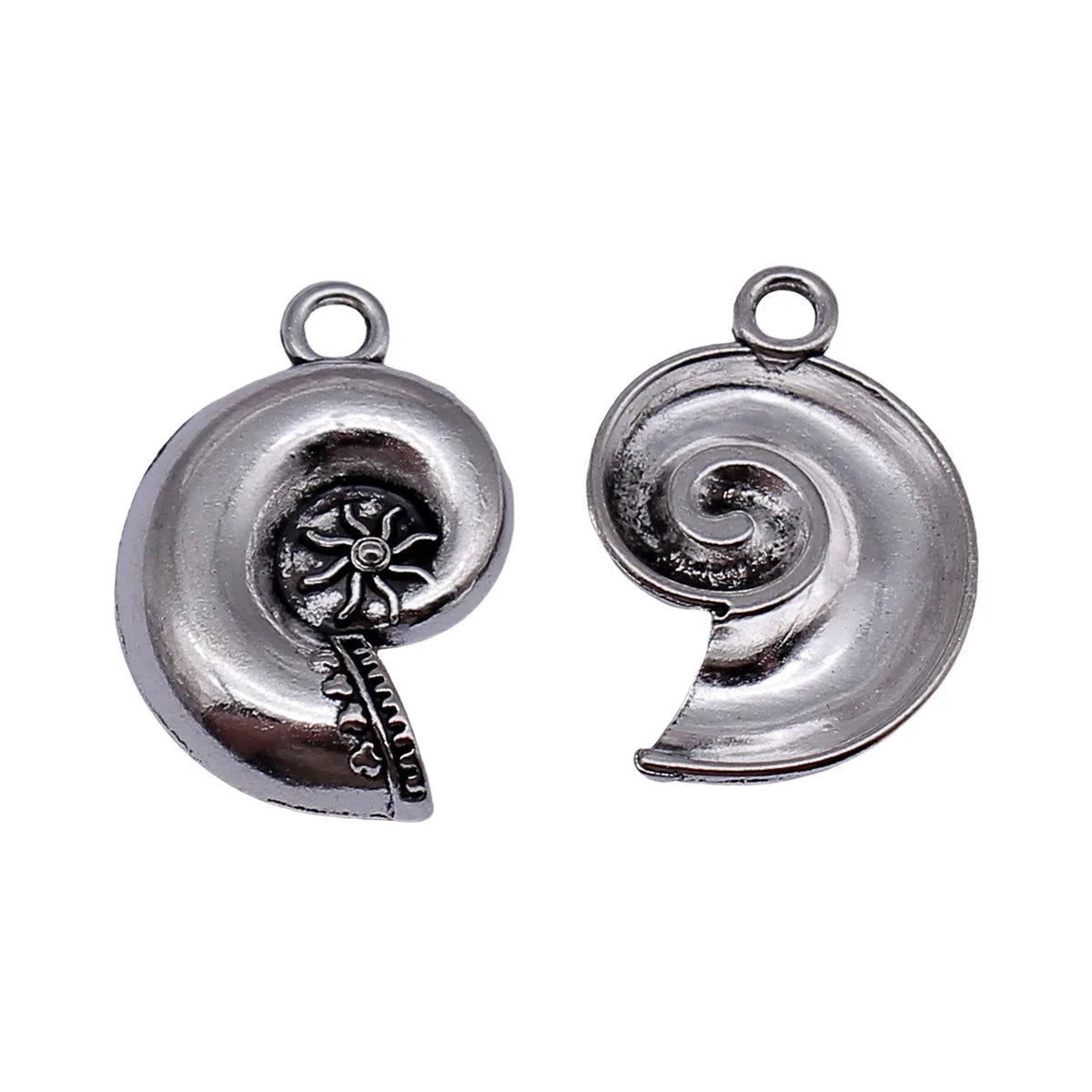 24x15mm 1.8g Antique Silver Zinc Alloy Conch Shell Charm Pendant for DIY Beach Jewelry Making