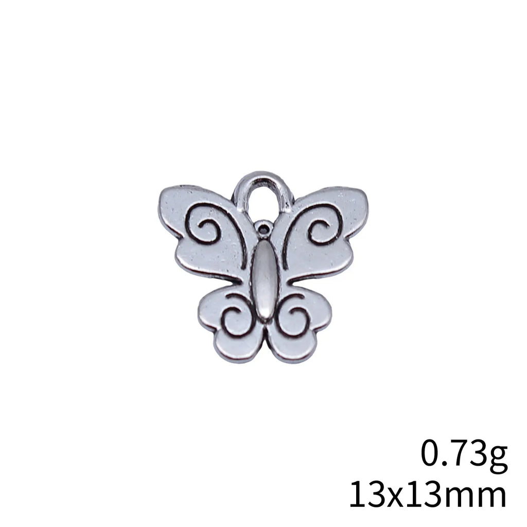 13x13mm 0.73g Multicolor Zinc Alloy Butterfly Charm Pendant for Earring Necklace Bracelet DIY