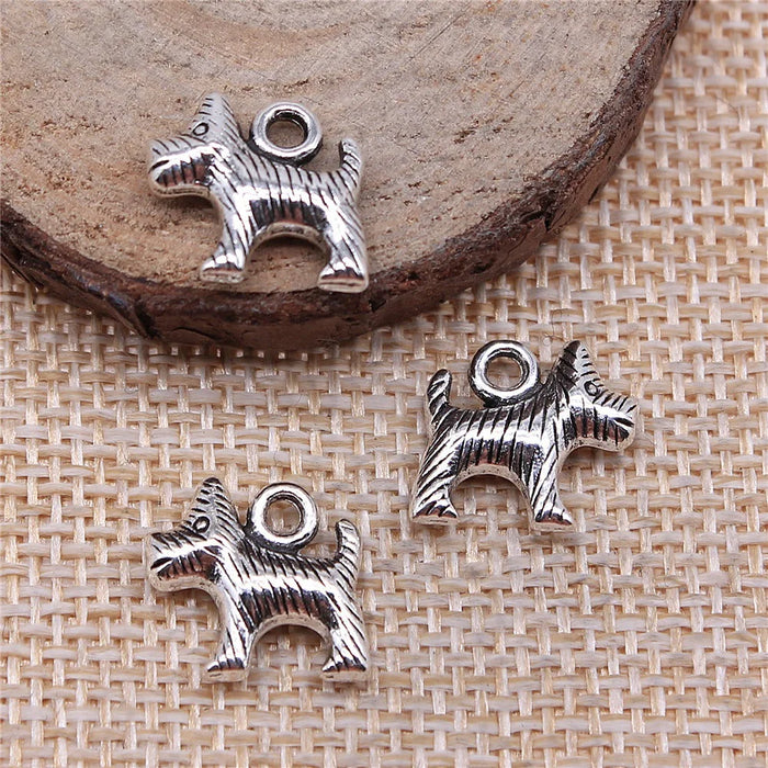 13x15mm 1.6g Multicolor Zinc Alloy Dog Charm Pendant for DIY Necklace Bracelet Jewelry Making