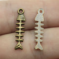 23x5mm 0.6g Multicolor zinc alloy Fish Bone charm pendant for necklace bracelet DIY jewelry making