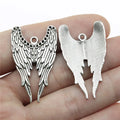 39x24mm 3.6g Antique Silver Zinc Alloy Double Wing Charm Pendant for DIY Bracelet Necklace Jewelry Making