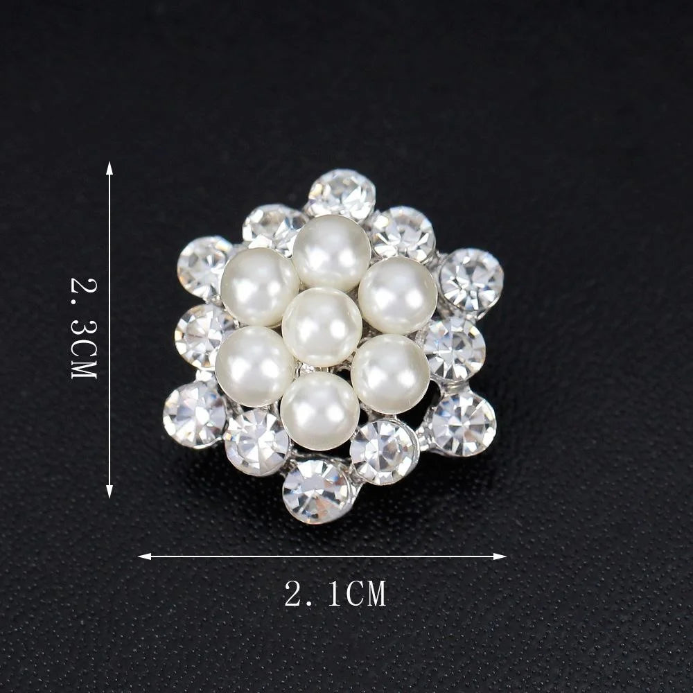 Elegant Pearl Rhinestone Flower Brooch For Women, Korean Style Alloy Lapel Pin Corsage Suit Accessory Gift