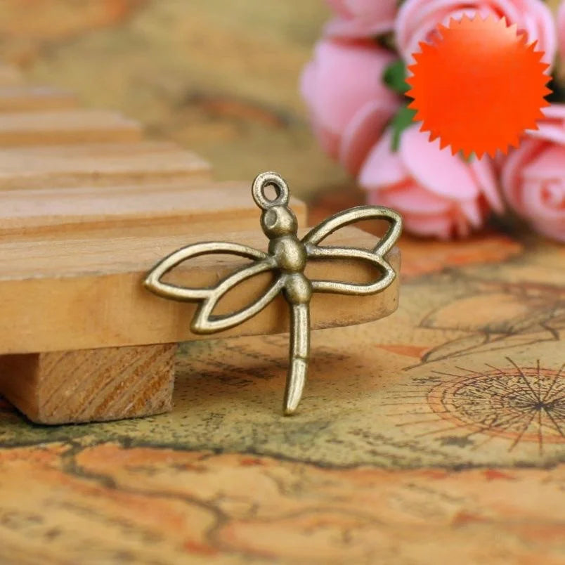 32x26MM Antique Silver Zinc Alloy Dragonfly Hollow Charm Pendant for DIY Necklace Bracelet Jewelry Making