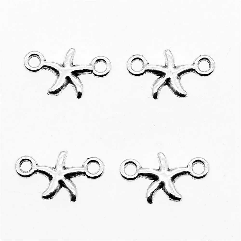 10x16mm 0.5g Multicolor Zinc Alloy Starfish Connector Charm for DIY Necklace Bracelet Jewelry Making