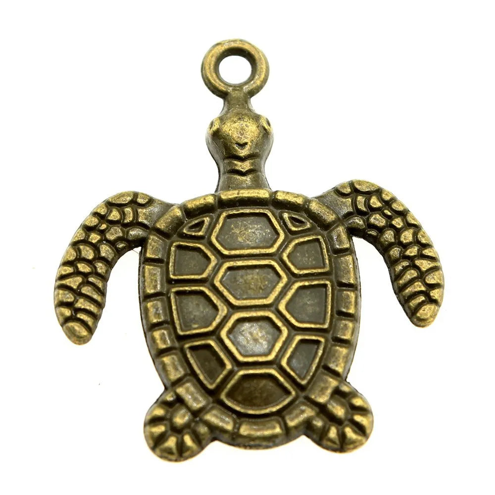 34x29mm 3.9g Multicolor Zinc Alloy Sea Turtle Charm Pendant for DIY Necklace Bracelet Jewelry Making