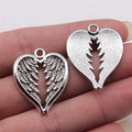24x30mm 2.9g Antique Silver Zinc Alloy Winged Heart Wing Charm Pendant for DIY Necklace Bracelet Making