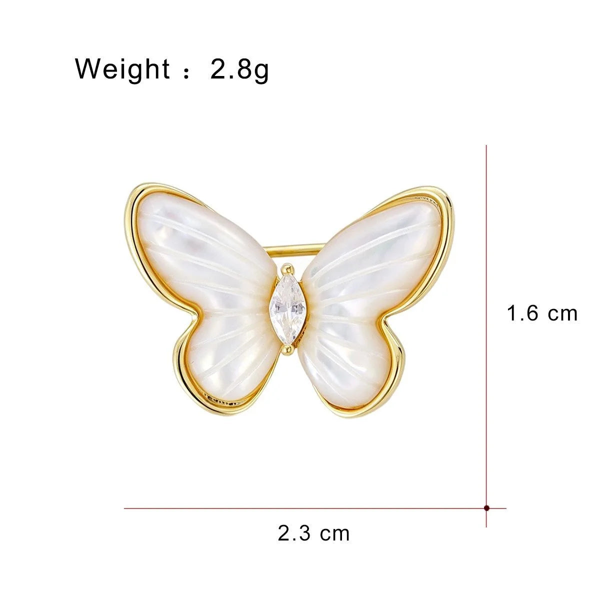 Light Luxury Butterfly Dragonfly Brooch, Copper Zircon Mother Of Pearl Lapel Pin Corsage Suit Accessory Gift