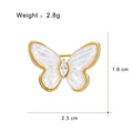 Light Luxury Mother Of Pearl Butterfly Brooch Gold Plated Copper Zircon Lapel Pin Suit Accessory Gift