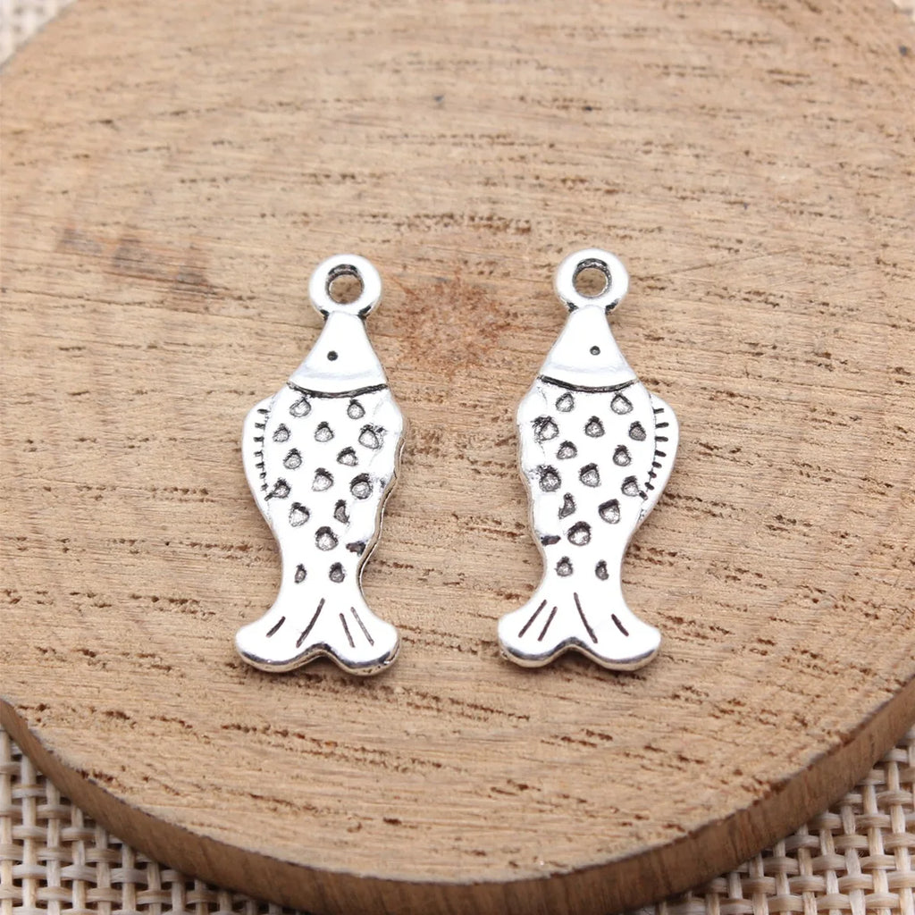 25x9mm 1.5g Multicolor Zinc Alloy Fish Charm Pendant for DIY Necklace Bracelet Jewelry Making