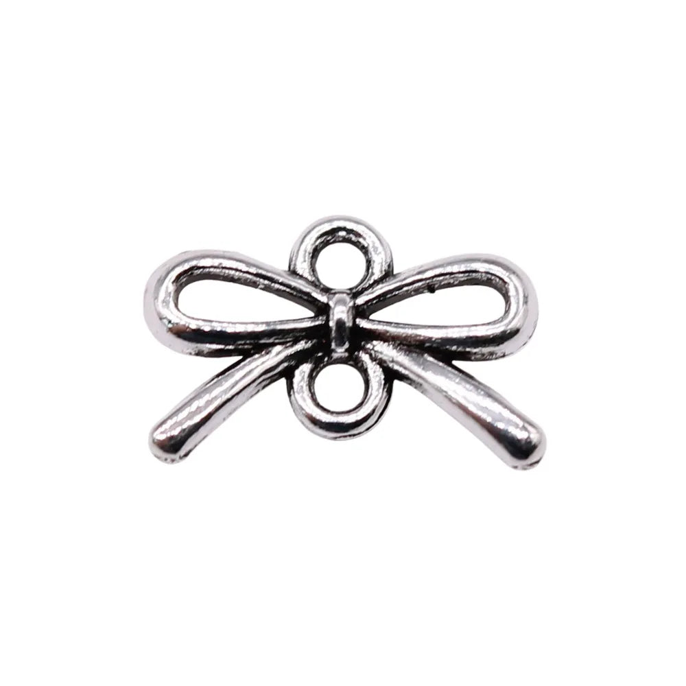 12x8mm 0.33g Multicolor Zinc Alloy Bow Butterfly Connector Charm for DIY Bracelet Necklace Jewelry Making