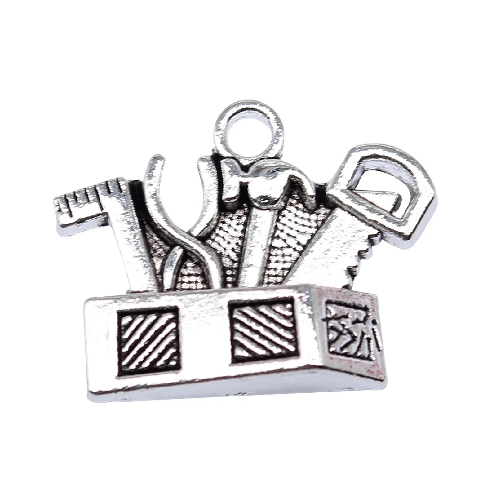 17x22mm 2.2g Antique Silver Zinc Alloy Tool Box Charm Pendant for DIY Necklace Bracelet Making