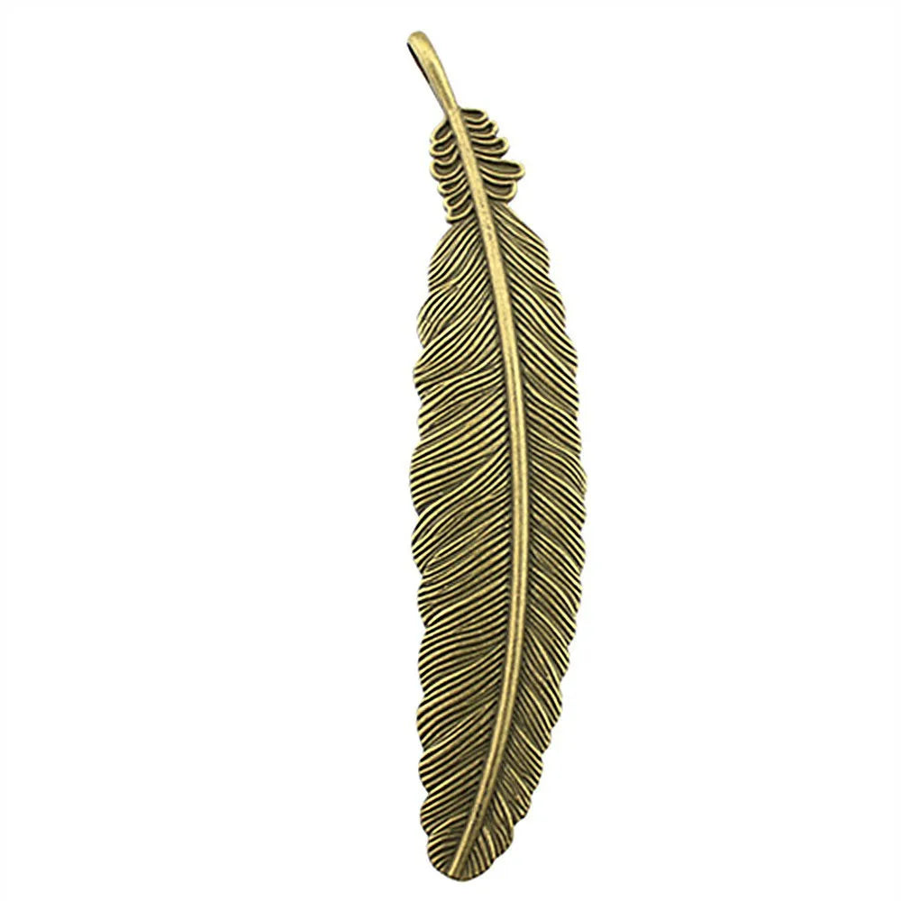 106mm 10.1g Multicolor Zinc Alloy Large Feather Charm Pendant for DIY Handmade Jewelry Making