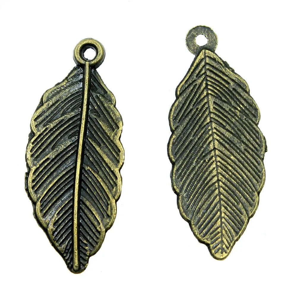 31x12mm 1g Multicolor Zinc Alloy Leaf Charm Pendant for DIY Handmade Jewelry Making