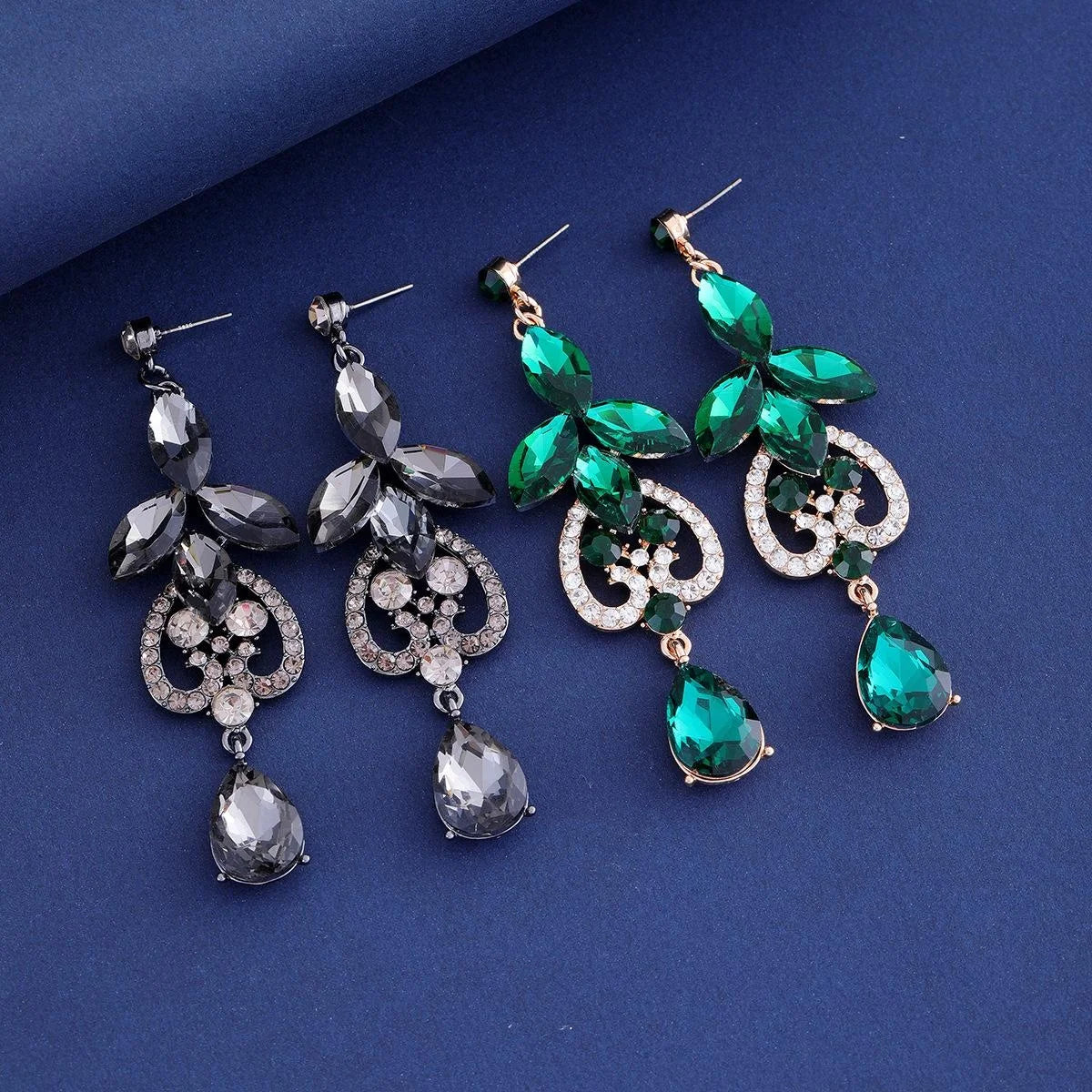 Luxury Crystal Rhinestone Drop Earrings For Women, Elegant Bridal Wedding Banquet Party Dress Jewelry
