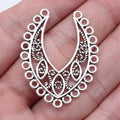 39x31mm 3.3g Antique Silver Zinc Alloy Earring Connector Charm for DIY Dangle Earring Jewelry Making