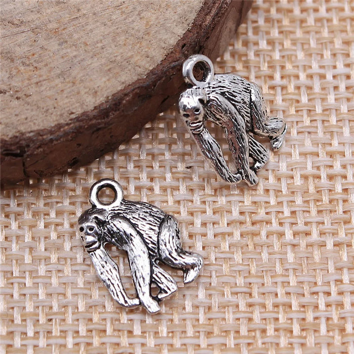 14x10mm 1.7g Antique Silver Zinc Alloy Gorilla Charm Pendant for DIY Necklace Bracelet Making