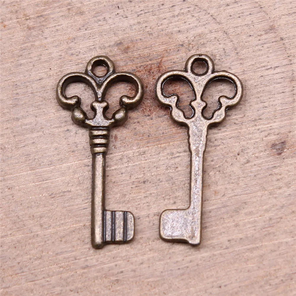 21x10mm 0.5g Multicolor Zinc Alloy Key Charm Pendant for DIY Bracelet Necklace Jewelry Making