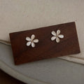 14K Gold Plated Copper Glass Cat Eye Flower Stud Earrings Sweet Forest Style Jewelry