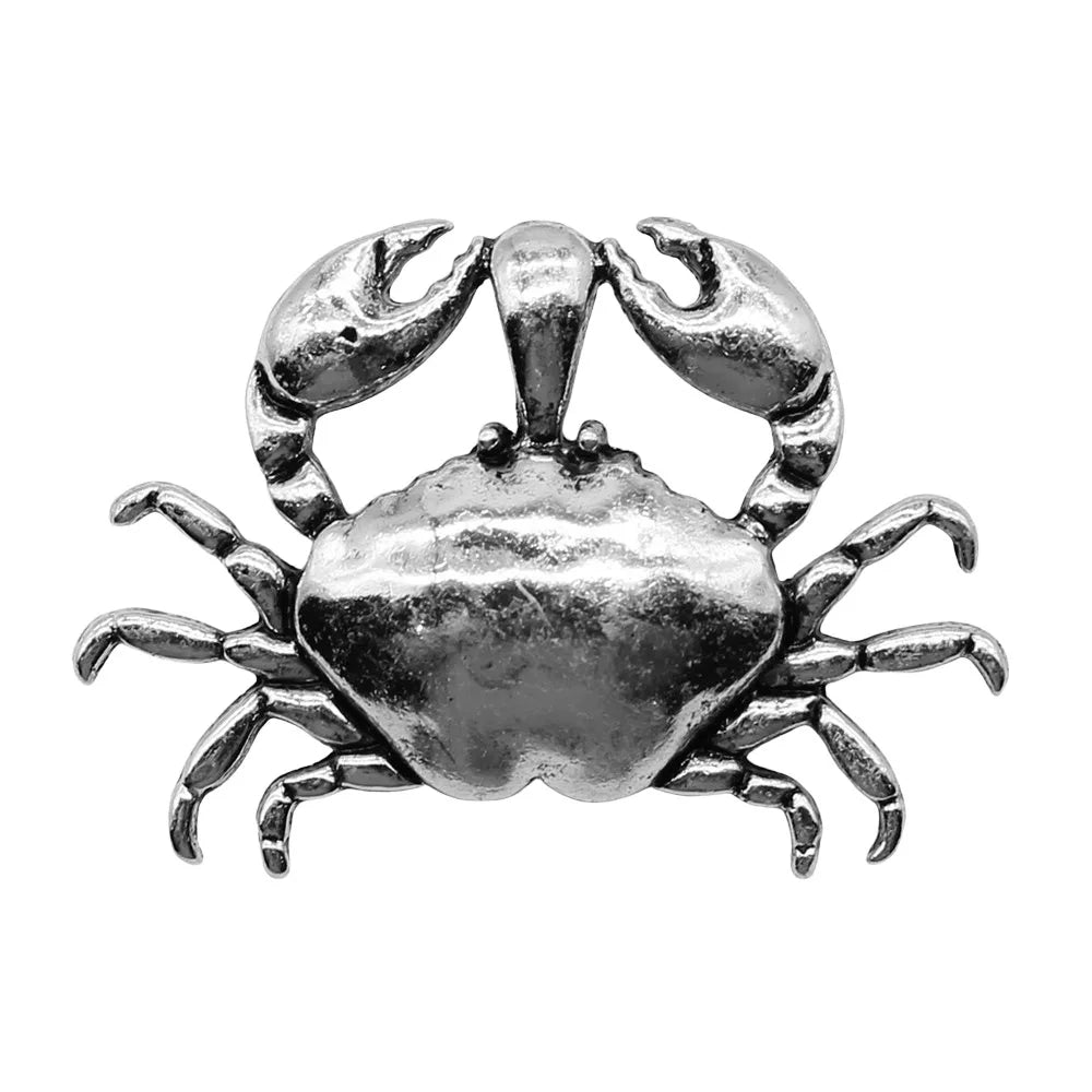 38x54mm 12.4g Antique Silver Zinc Alloy Crab Charm Pendant for DIY Necklace Bracelet Jewelry Making