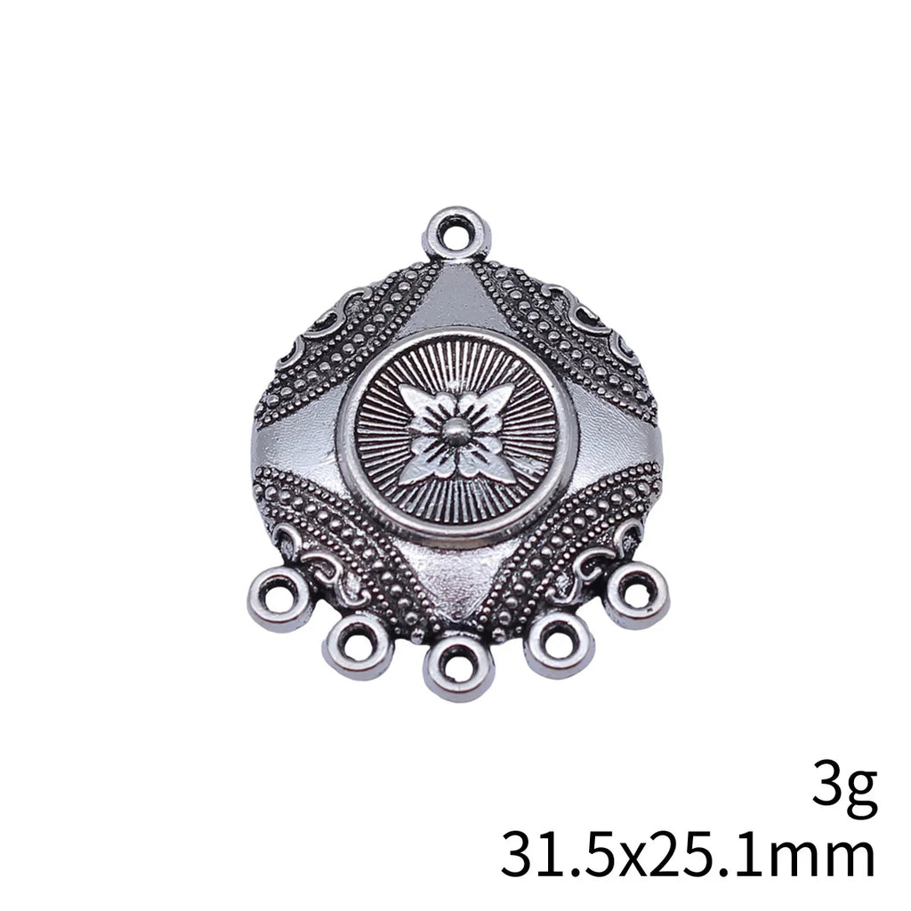 31.5x25.1mm 3g Multicolor Zinc Alloy Earring Connector Charm for DIY Earring Jewelry Making