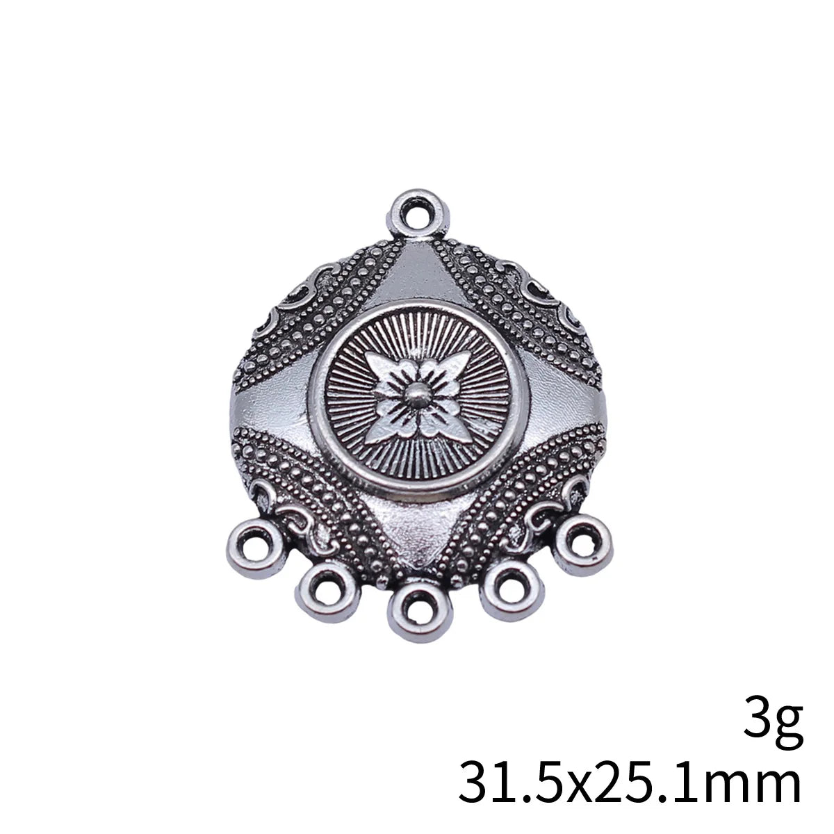 31.5x25.1mm 3g Multicolor Zinc Alloy Earring Connector Charm for DIY Earring Jewelry Making