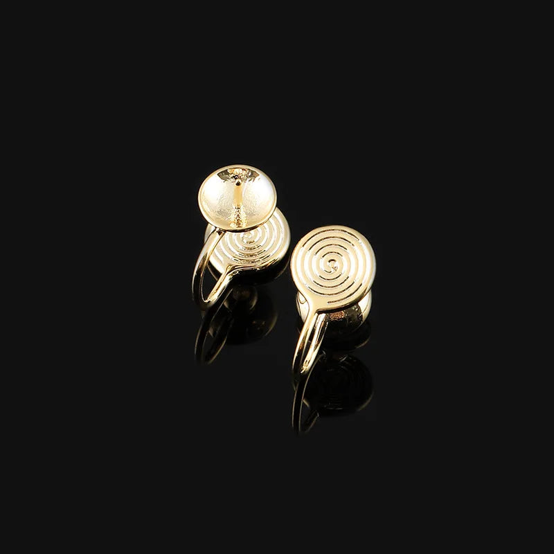 Elegant Spiral Coil Alloy Stud & Clip On No Piercing Earrings For Women Minimalist Handmade Earrings