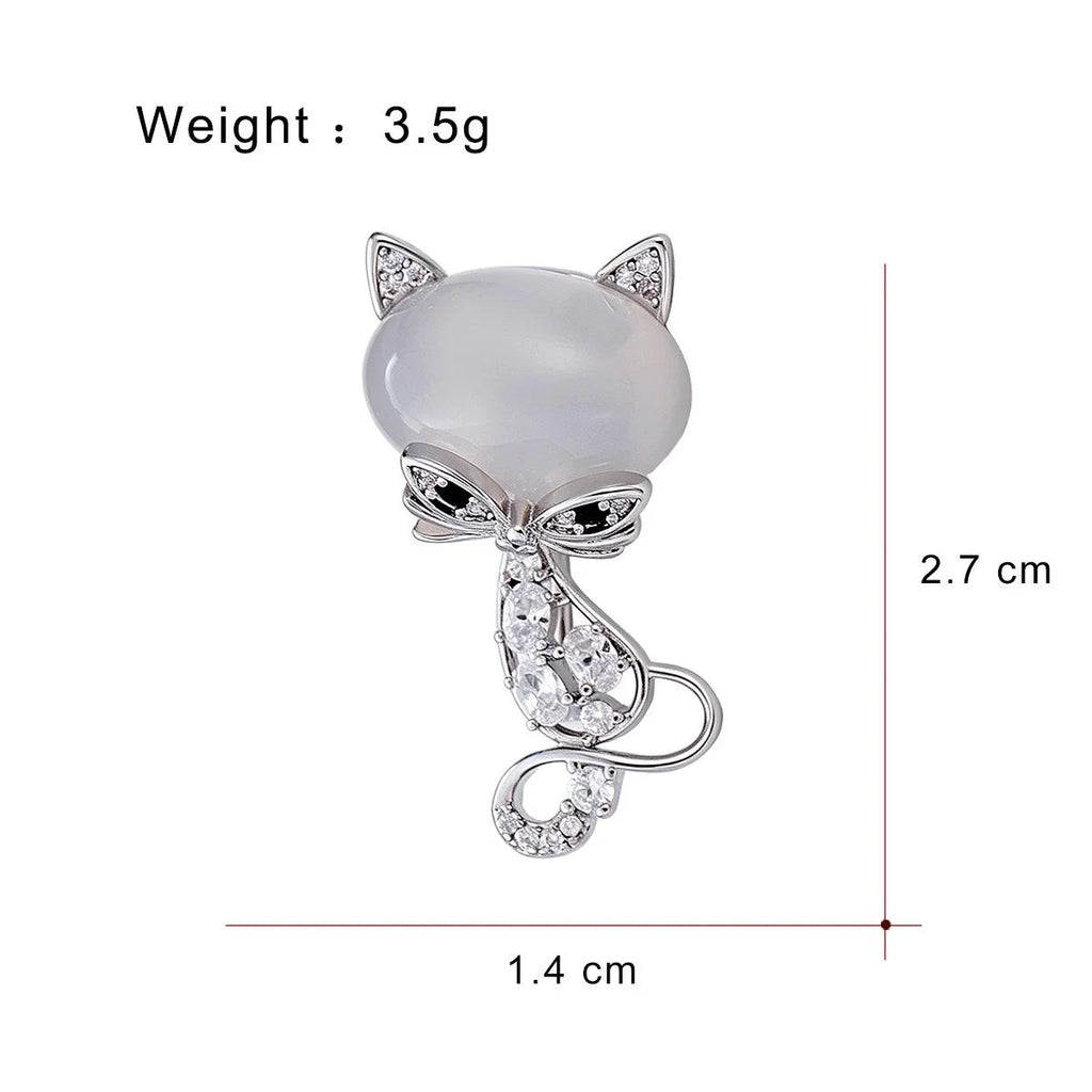 Cute Luxury Cat Bow Brooch With Zircon Rhinestones And Mother Of Pearl, Elegant Lapel Pin Suit Accessory Gift