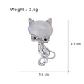 Cute Luxury Mother Of Pearl Cat Fox Bear Rhinestone Alloy Brooch, Elegant Lapel Pin Corsage Gift