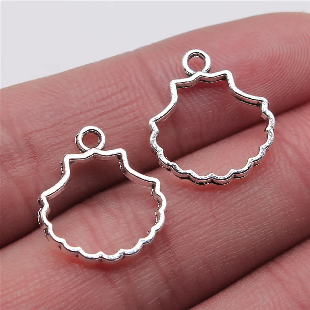 17x18mm 0.7g Multicolor Zinc Alloy Hollow Shell Charm Pendant for DIY Ocean Jewelry Making