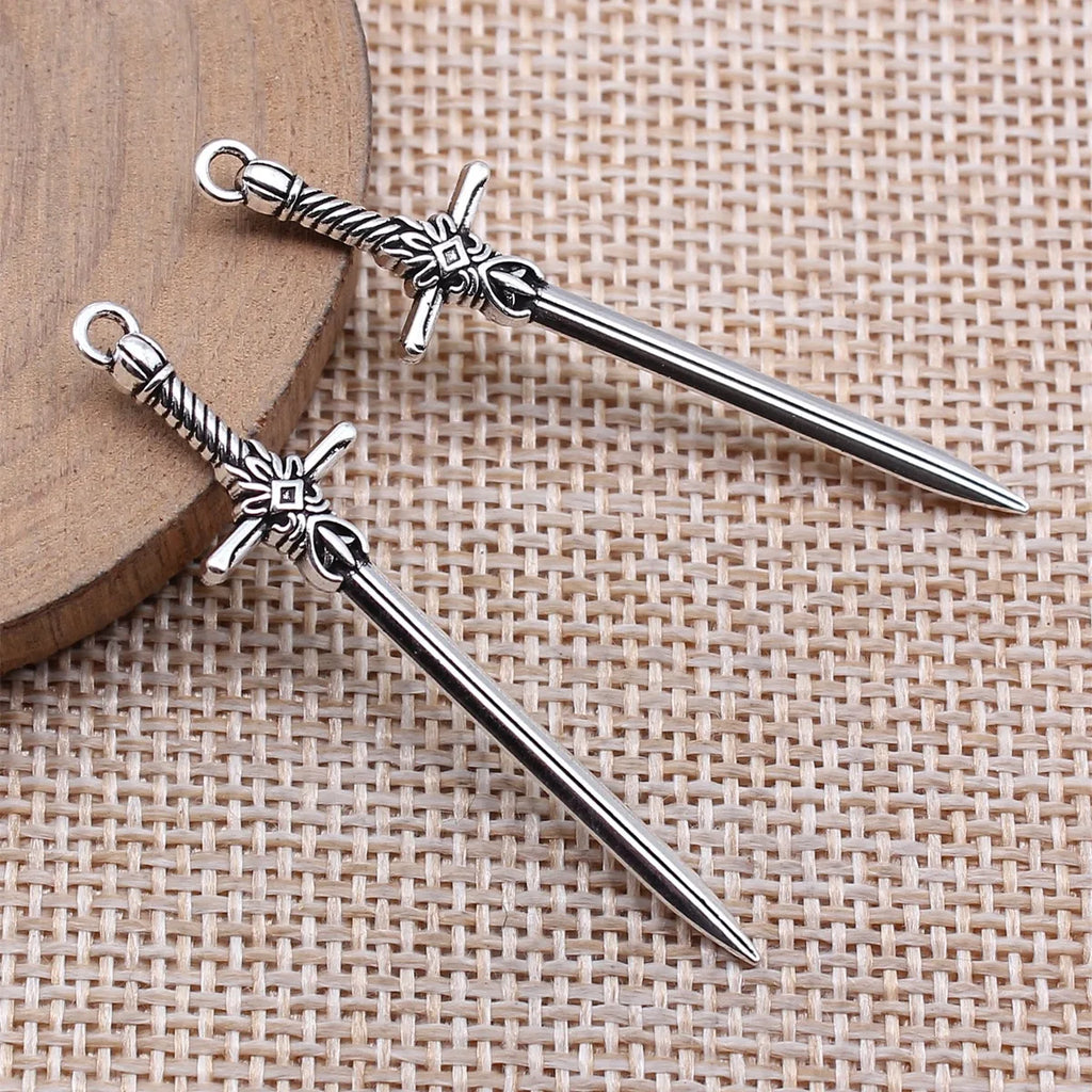 50x12mm 1.6g Multicolor Zinc Alloy Anime Cosplay Knife Weapon Charm Pendant for DIY Jewelry Making