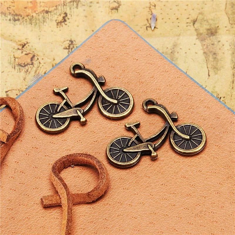 26x20MM Antique Silver Zinc Alloy Bicycle Charm Pendant for DIY Necklace Bracelet Jewelry Making