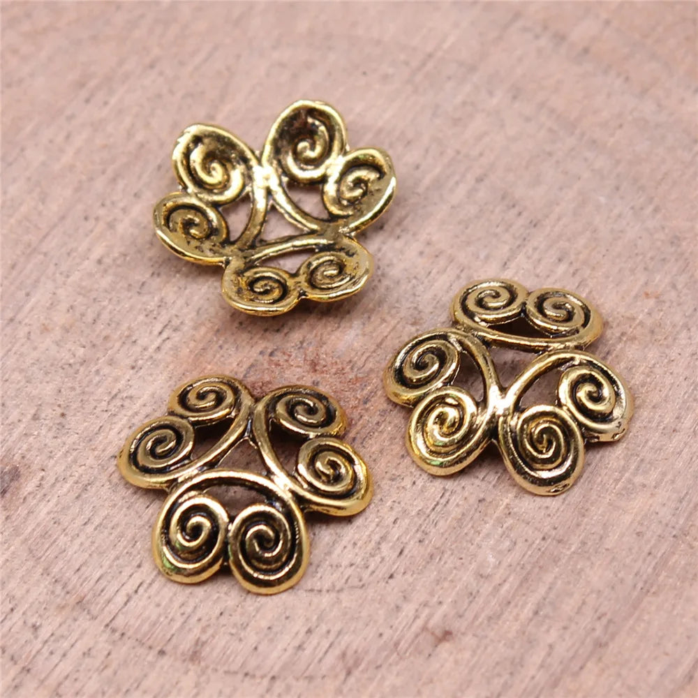 11x11x3mm 0.4g Multicolor Zinc Alloy Flower Bead Cap Jewelry Findings for DIY Bracelet Necklace Making