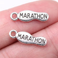 19x6mm 0.94g Antique Silver Zinc Alloy Marathon Theme Charm Pendant for DIY Runner Bracelet Jewelry