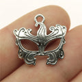 21x22mm 1.4g Antique Silver Zinc Alloy Mask Charm Pendant for DIY Necklace Bracelet Making