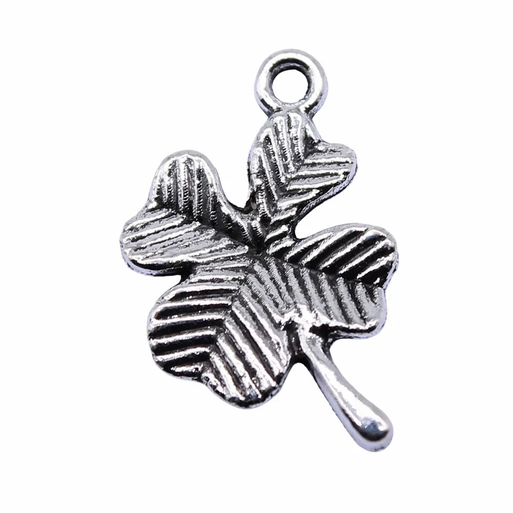 11x15mm 0.6g Multicolor Zinc Alloy Four Leaf Clover Charm Pendant for DIY Bracelet Jewelry Making