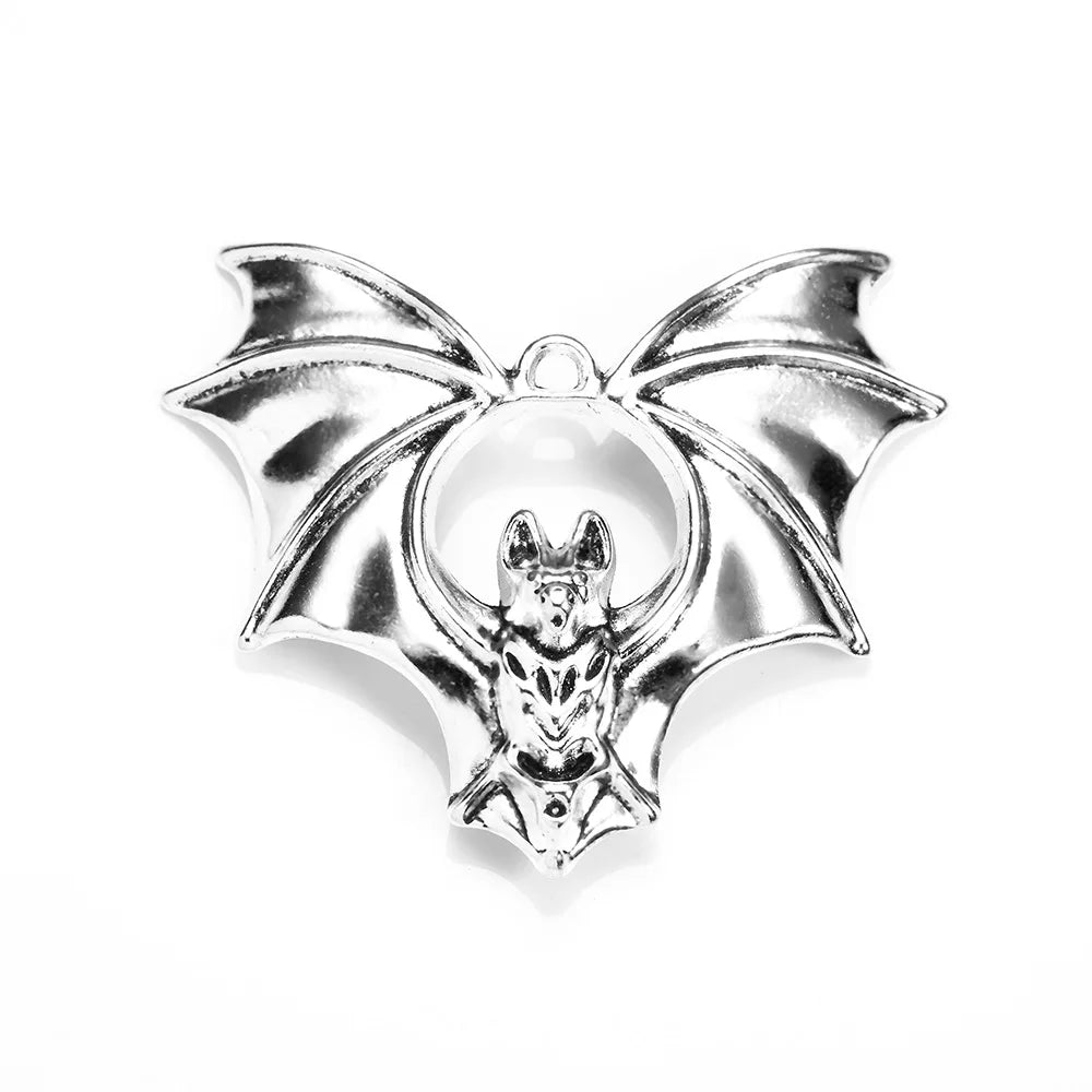 48x40MM Antique Silver Zinc Alloy Bat Charm Pendant for DIY Necklace Bracelet Jewelry Making