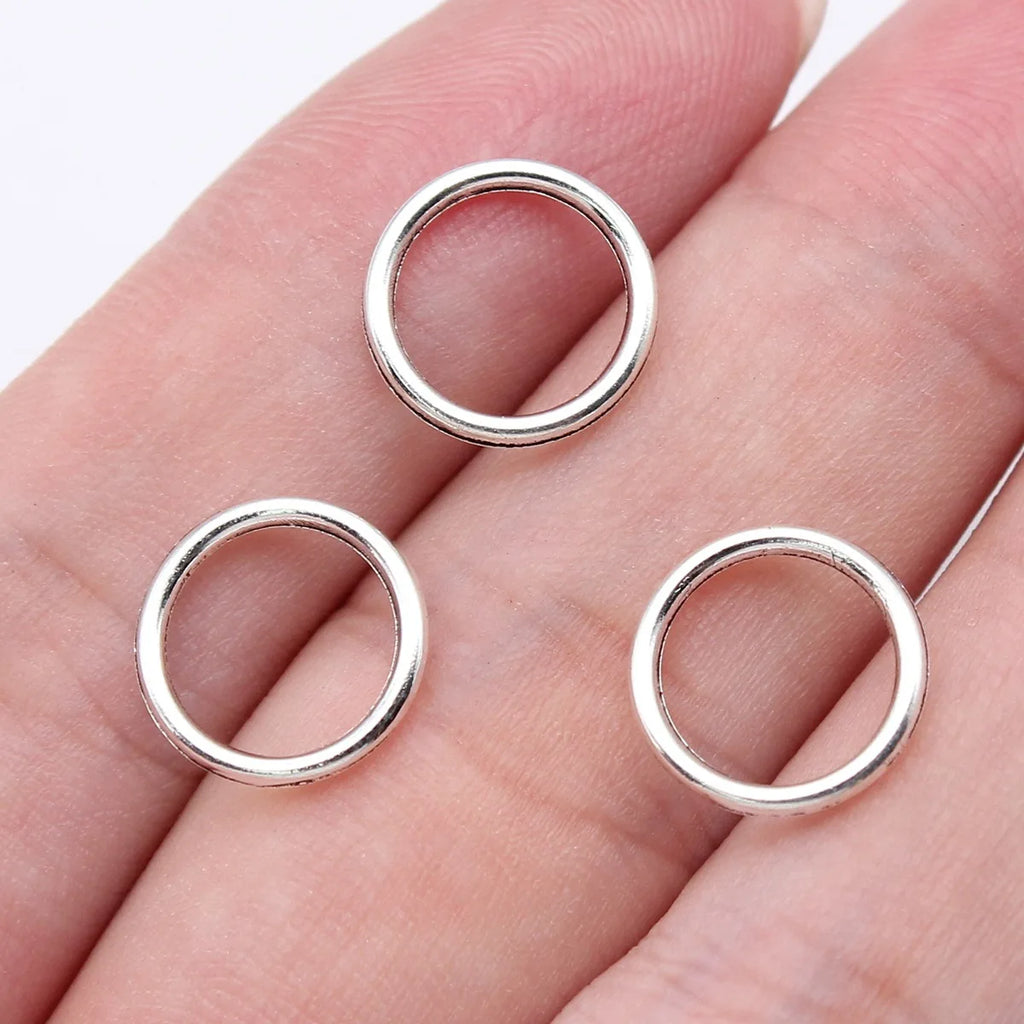 12x12mm 0.3g Multicolor Zinc Alloy Round Circle Ring Charm Pendant for DIY Bracelet Necklace Making