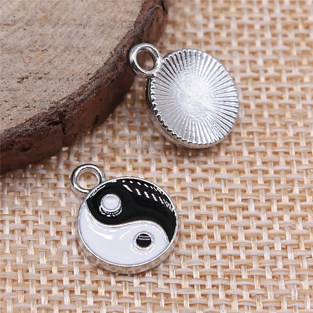12x16mm 1g Zinc Alloy Tai Chi Charm Pendant for DIY Necklace Bracelet Jewelry Making