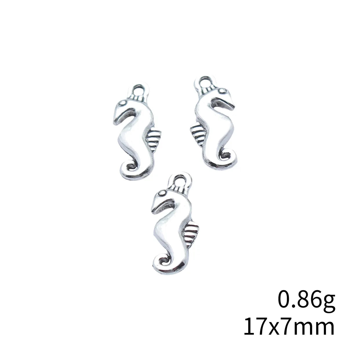 17x7mm 0.86g Antique Silver Zinc Alloy Seahorse Charm Pendant for DIY Necklace Bracelet Making